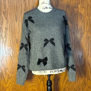 1 STATE Gray Bow Sweater Womens Size XS